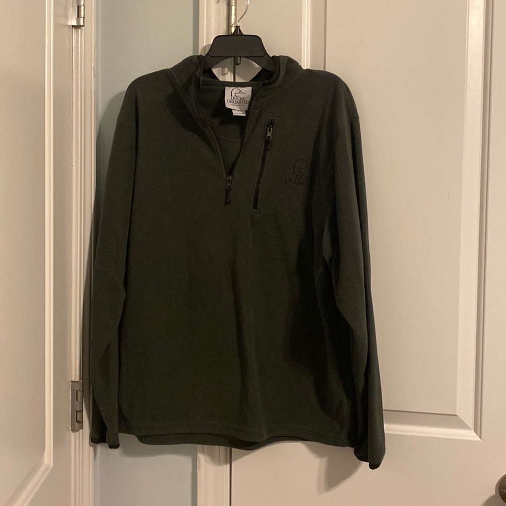 Dark Green Ducks Unlimited Quarter Zip Pull Over